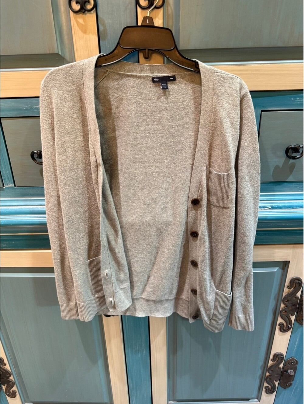 Gap Medium Beige Button-Up Cardigan Sweater